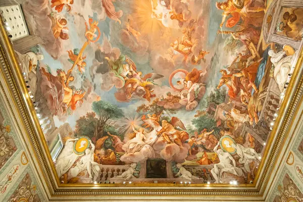 Rome Italy December 2023 Galleria Borghese Borghese Gallery Ceiling Fresco Stock Picture