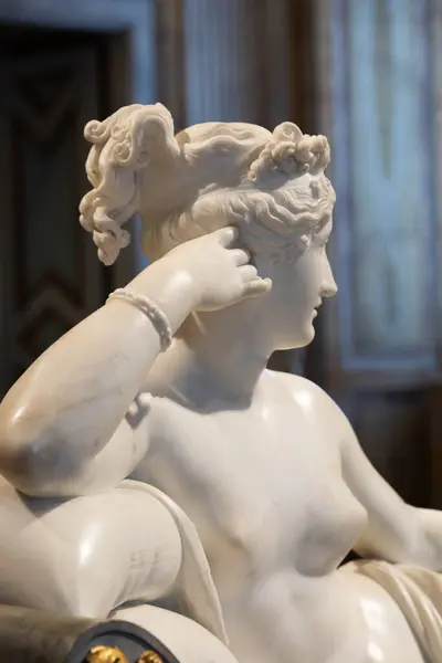Rome Italy December 2023 Paolina Borghese Bonaparte Venus Victrix Sculptor Stock Picture
