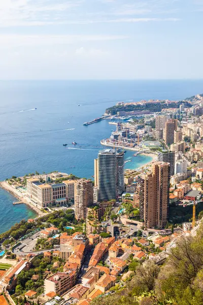 Монте Карло Серпень 2022 Панорамний Вид Міста Порт Монако Небо Стокова Картинка