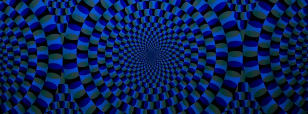 Optische Illusie Horizontale Achtergrond Abstracte Krommen Geometrisch Effect Blauw Stockafbeelding
