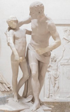 Possagno, Italy - June 2022: Dedalo e Icaro - Daedalus and Icarus - by sculptor Antonio Canova, 1779 clipart