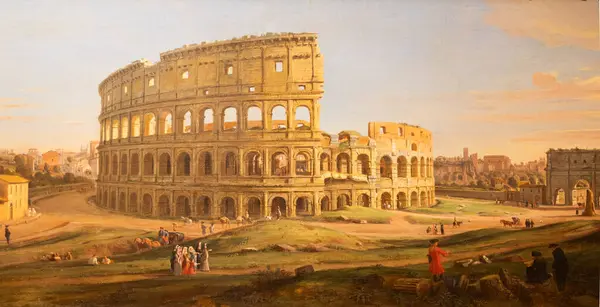 Turin Italien Mai 2023 Das Kolosseum Gemälde Von Gaspare Vanvitelli lizenzfreie Stockbilder