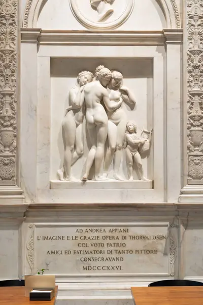 밀라노 이탈리아 2023년 23일 브레라 박물관 조각가 토르나센의 로열티 프리 스톡 사진