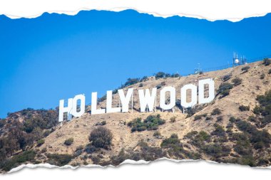 Creative picture of Hollywood sign in Los Angeles - landmark photo image