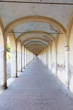 Comacchio, Italy. Antique archway, old porch of Loggiato dei Capuccini clipart