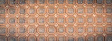 Eski duvar arkaplanı. Grunge yüzeyi, tuğla yakın plan, desen tasarımı