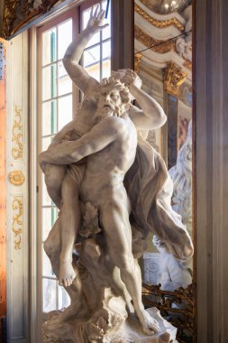 Genoa, Italy - 22 August 2023. Royal Palace Museum. The rape of Proserpina, by sculptor Schiaffino, 1705 clipart