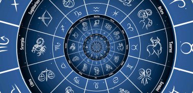 Mavi astrolojik geçmiş. Yıldız falı, gizem, sihir, astrolojik işaret. Kimse..