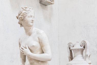 Possagno, İtalya - Haziran 2024: Heykeltıraş Antonia Canova 'nın Venüs heykeli, 1820, alçı.