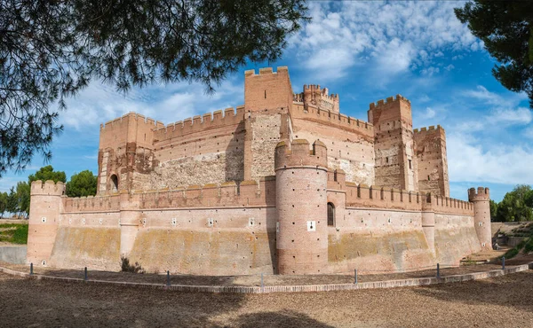 Medina Del Campo Spanien Oktober 2022 Weitwinkelaufnahme Des Berühmten Schlosses — Stockfoto