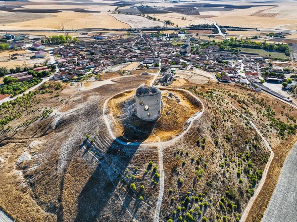 Luftaufnahme Des Kleinen Dorfes Mota Del Marques Der Provinz Valladolid — Stockfoto