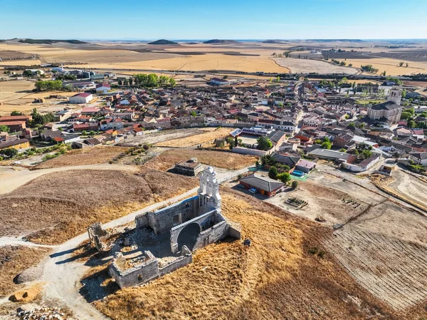 Luftaufnahme Des Kleinen Dorfes Mota Del Marques Der Provinz Valladolid — Stockfoto