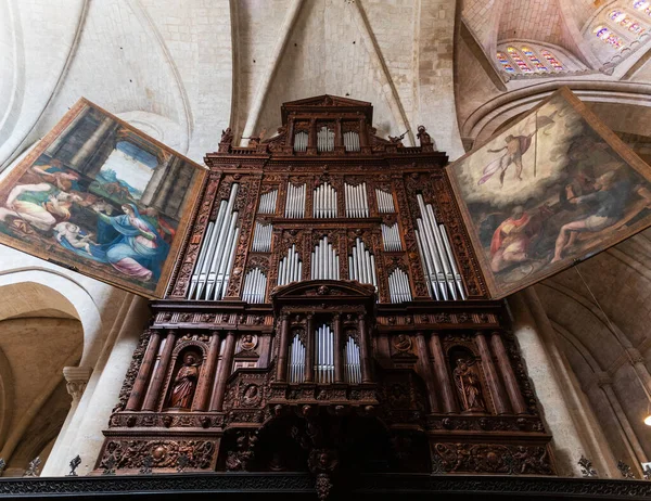 Órgão Dentro Catedral Tarragona Uma Igreja Católica Romana Construída Início — Fotografia de Stock