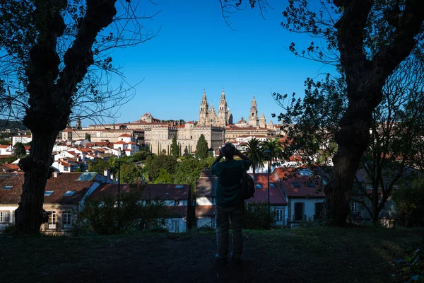 Panoramablick Auf Santiago Compostela Vom Parque Alameda Aus Gesehen Mit — Stockfoto