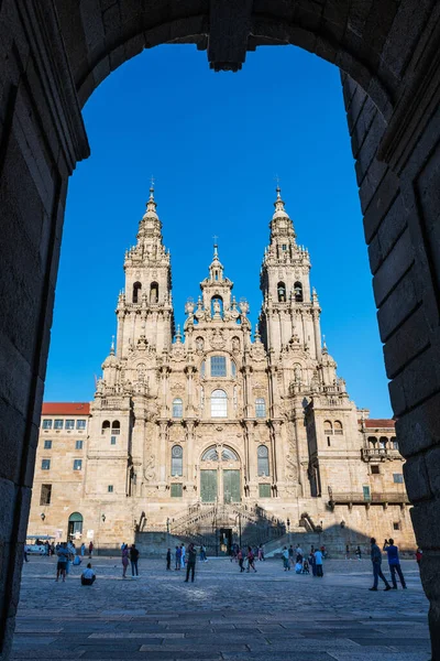 Santiago Compostela Španělsko Září 2022 Hlavní Průčelí Katedrály Santiago Compostela — Stock fotografie