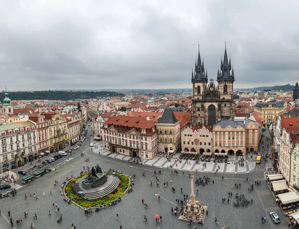 Πραγουε Τσεχικη Δημοκρατια Αυγουστου 2022 Αεροφωτογραφία Της Πολυσύχναστης Πλατείας Της Εικόνα Αρχείου