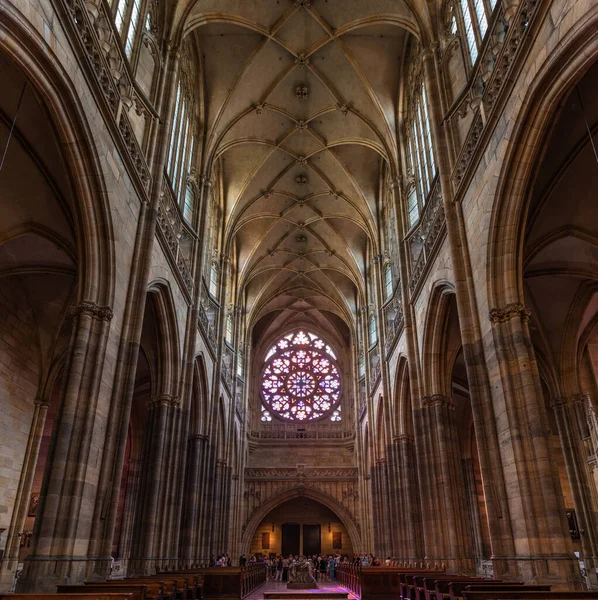 Prague República Checa Agosto 2022 Vista Interior Nave Principal Catedral — Fotografia de Stock
