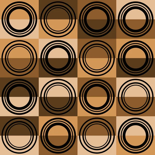 Diseño Geométrico Marrón Con Círculos Cuadrados — Archivo Imágenes Vectoriales