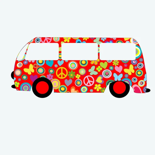 Flower Power Van Geïsoleerd Witte Achtergrond — Stockvector