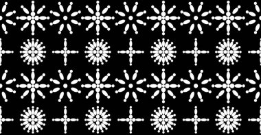 Siyah ve beyaz desensiz çiçek deseni