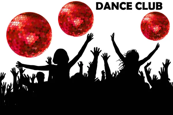 Fröhliche Menschenmenge Tanzt — Stockvektor