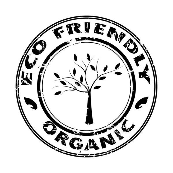 Organické Ekologické Razítko Stromem — Stockový vektor