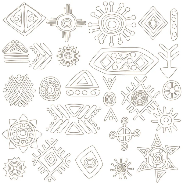 African Symbols Motifs Collection — Stock Vector