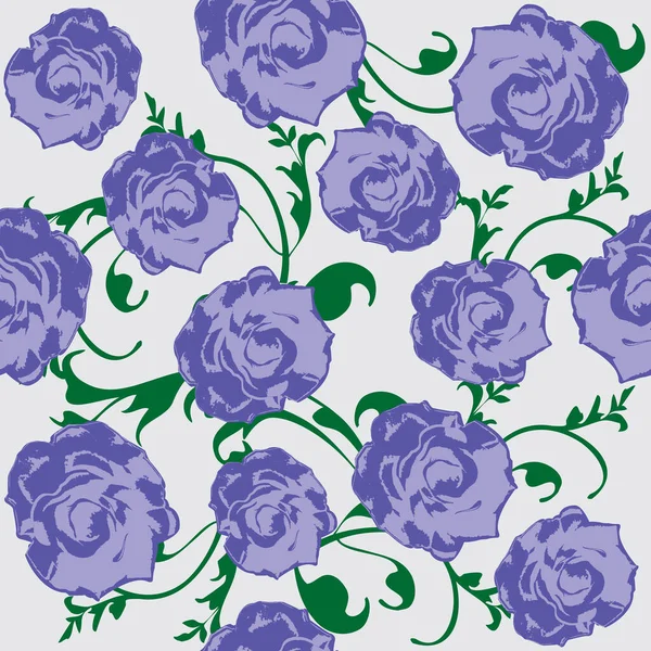Purple Stylized Roses Seamless Pattern — Stock Vector