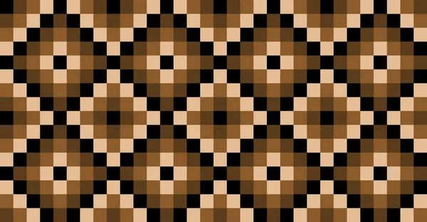 民族デザインの茶色の正方形のタイルモザイクパターン — ストックベクタ