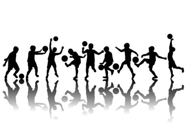 Toplu çocuk silueti.