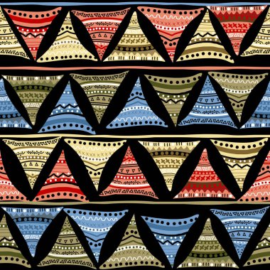 Çizgiler ve noktalardan oluşan üçgenler ile renksiz desen