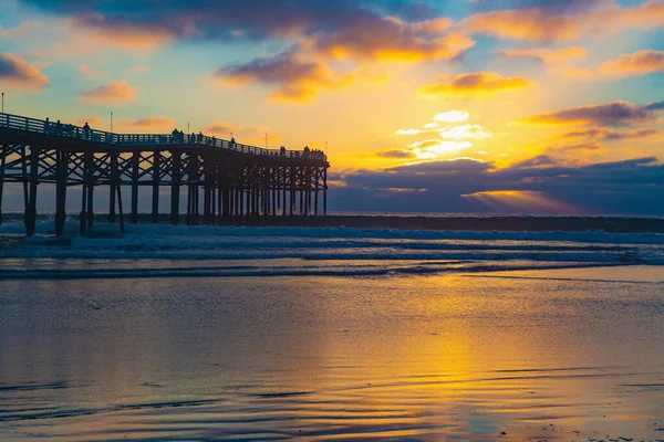 Захід Сонця Тихоокеанському Пляжі Каліфорнія — стокове фото