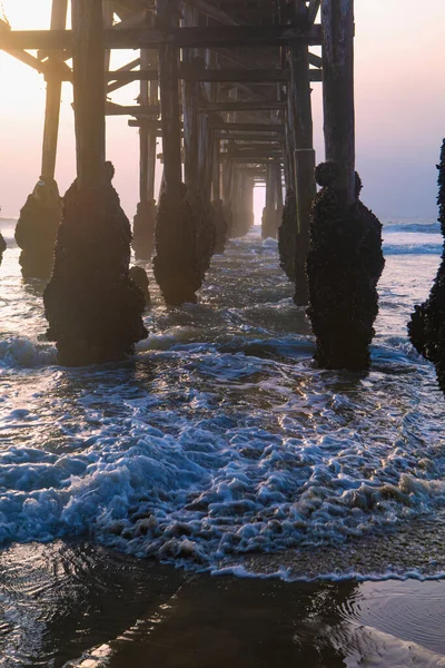Foggy Sunset Pacific Beach — Stock fotografie