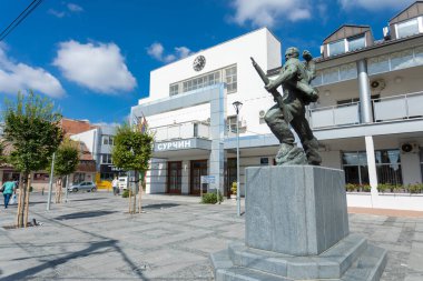 Surcin, Sırbistan - 01 Eylül 2023: Surin belediyesinin merkezi