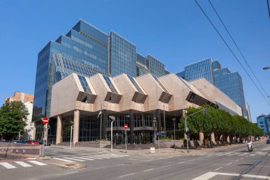 Belgrade, Serbia - 27. June 2017, National Bank of Serbia in the ciny center, near Slavija Square clipart