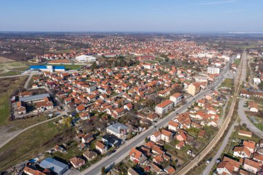 Sırbistan 'ın Kolubarski diskinde yer alan Lajkovac' ın Hava Aracı Görünümü