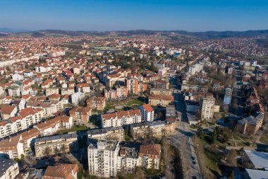 Sırbistan 'ın Kolubarski diskinde yer alan Lazarevac' ın Hava Aracı Görünümü