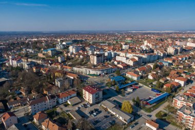 Sırbistan 'ın Kolubarski diskinde yer alan Lazarevac' ın Hava Aracı Görünümü