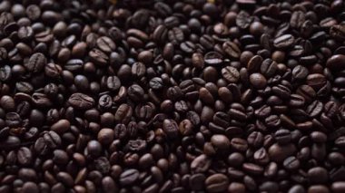 Kavrulmuş Kahve Fasulyeleri Yakın plan Taşıma Arkaplanı