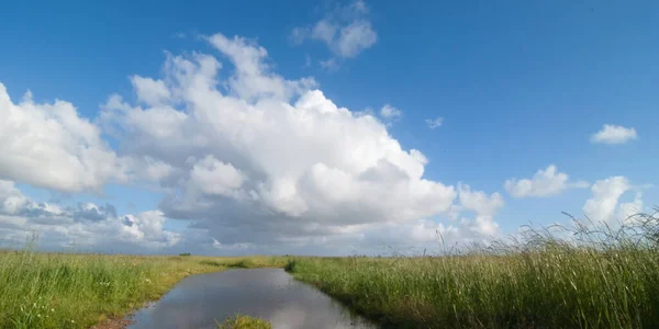 Nuvens Timelapse Sobre Campo Verde — Fotografia de Stock