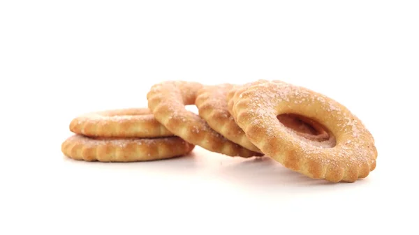 Ringen Koekjes Stapel Geïsoleerd Een Witte Achtergrond — Stockfoto