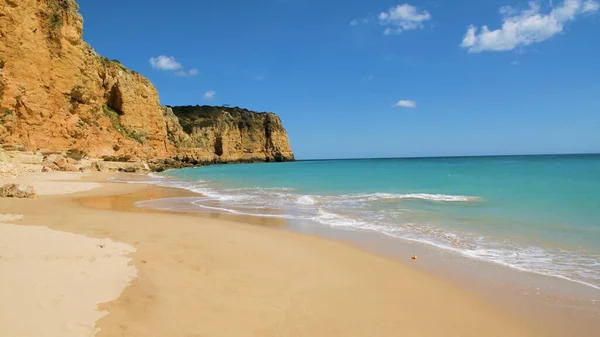 Pięknej Piaszczystej Plaży Pobliżu Lagos Ponta Piedade Regionu Algarve Portugalia — Zdjęcie stockowe