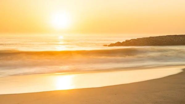 Пейзаж Пляжа Фурадору Португалия Закате — стоковое фото