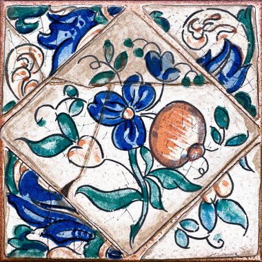 Geleneksel süslü Portekiz dekoratif fayansları azulejos