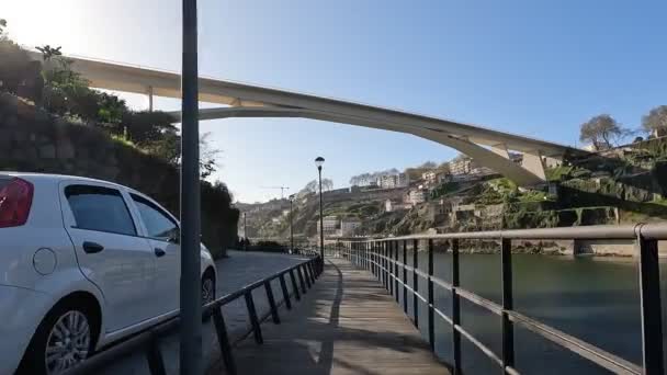 Gaia Portugal Circa Marzo 2023 Punto Vista Montar Bicicleta Largo — Vídeo de stock
