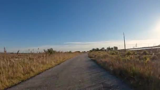 Точка Зрения Съемки Езда Велосипеде Тихосе Овар Португалия Особенности Широкий — стоковое видео