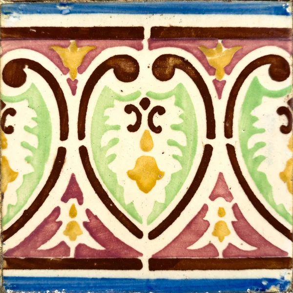 Antigos Azulejos Portugueses Tradicionais Azulejos Cerâmicos Pintados — Fotografia de Stock