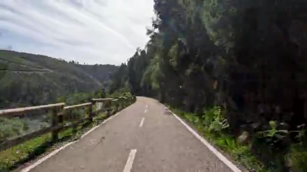 Sever Vouga Portugal Circa April 2023 Utsiktsbild Cykling Sever Vougas — Stockvideo