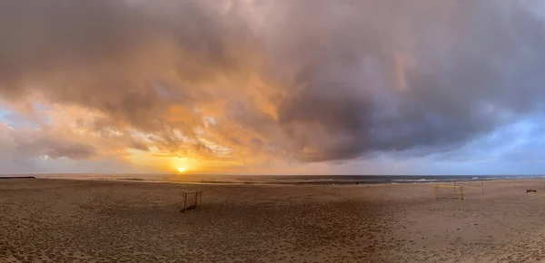 Sea Cape Torreira Beach Sunset Murtosa Portugal — стоковое фото