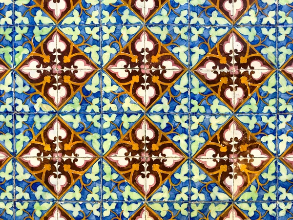 Stare Tradycyjne Azulejo Portugalskie Malowane Płytki Ceramiczne — Zdjęcie stockowe